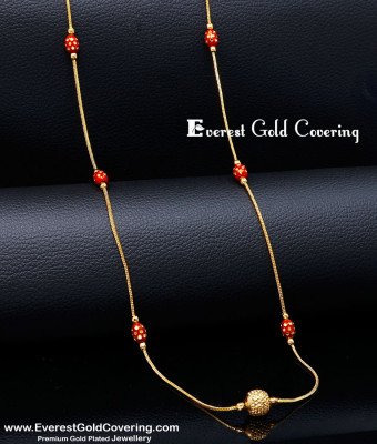 CHN363 - Trendy Gold Plated Lightweight Thin Coral Chain Design