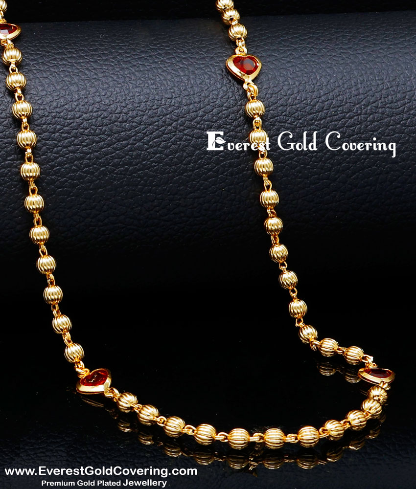 CHN364 - New Model Ad Stone Artificial Gold Chain for Women