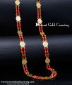 CHN365 - Traditional Double Line Lakshmi Coin Coral Chain for Women 