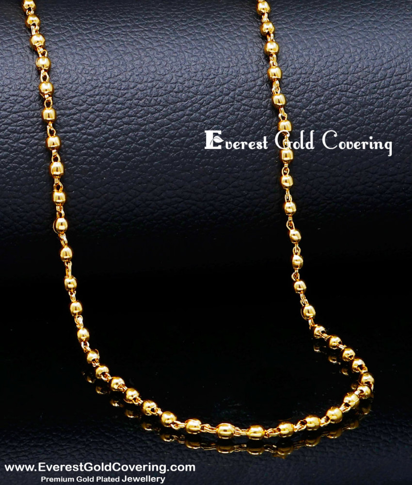 CHN368 - Gold Plated Daily Wear Gold Beads Chain Designs Online