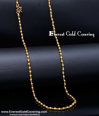 CHN368 - Gold Plated Daily Wear Gold Beads Chain Designs Online