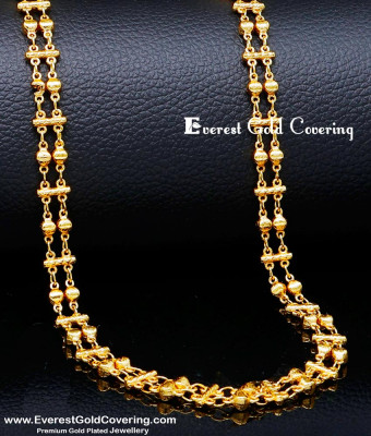 CHN369 -LG- 30 Inch Traditions Gold Model Rettai Vadam Chain Designs