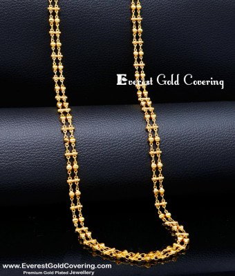 CHN369 -LG- 30 Inch Traditions Gold Model Rettai Vadam Chain Designs