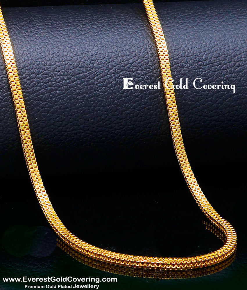 CHN376 - Trendy Thick Daily Wear Square Box Gold Chain for Men