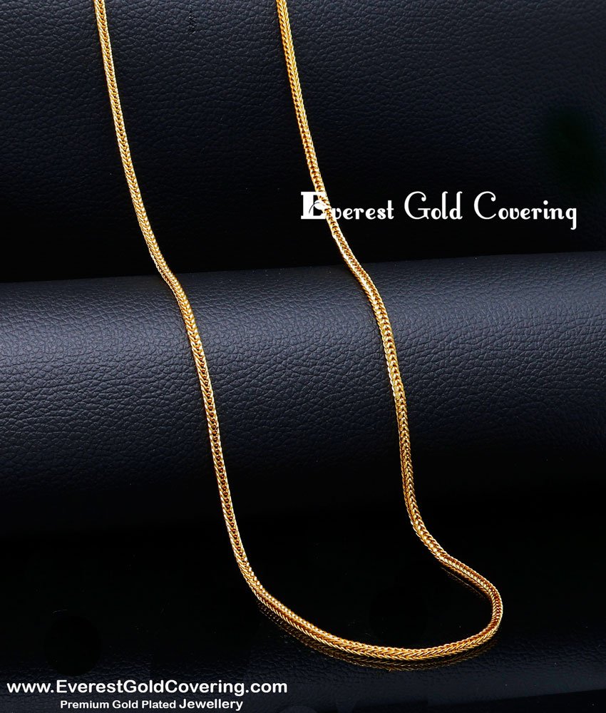 CHN379 - Gold Model Daily Use Square Thali Chain Design for Women