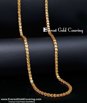 CHN381 - Buy Heart Design Gold Plated Chain with Guarantee Online