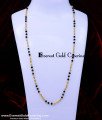 CHN384 - Gold Plated Daily Wear Gold Balls with Black Beads Chain