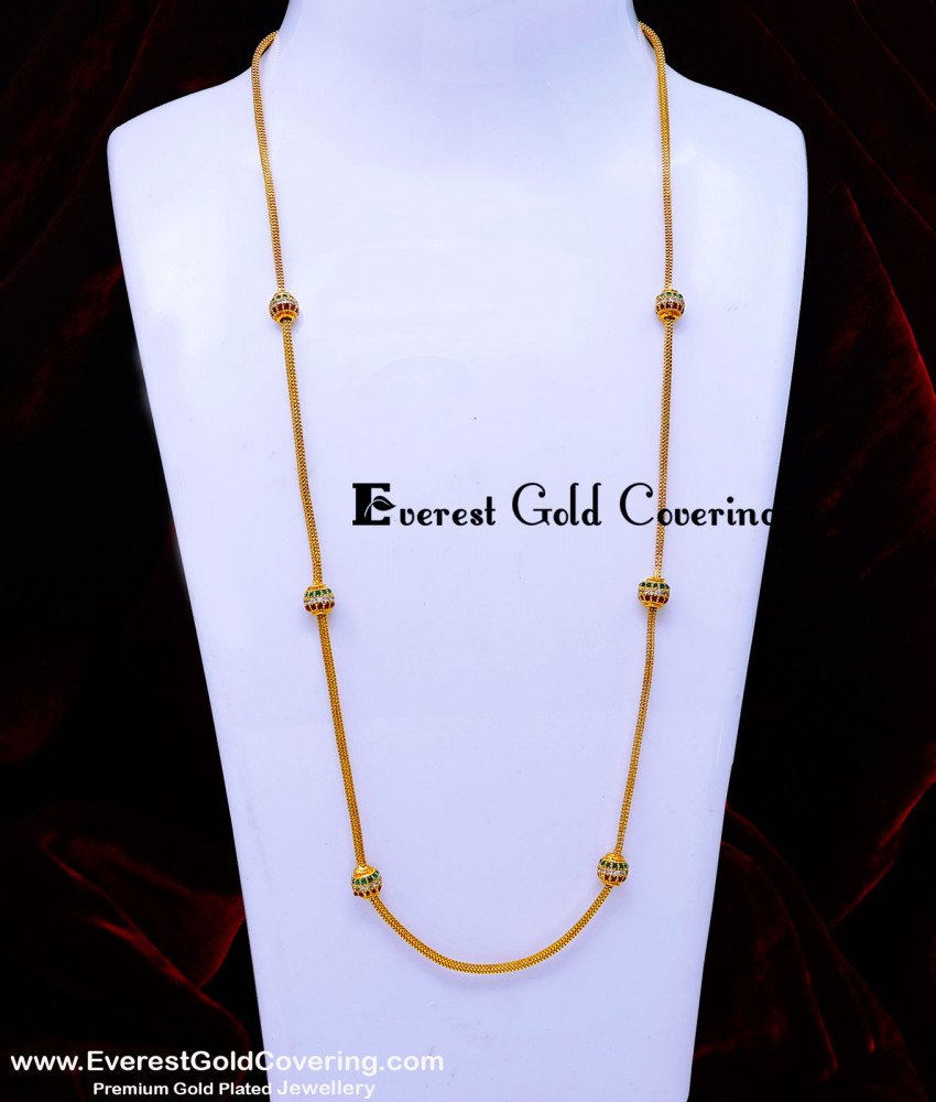 CHN389 - Latest Collection Multi Stone Ball Chain Design for Women