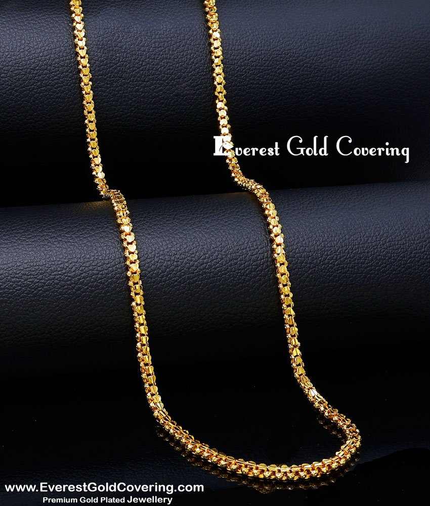 CHN392 - Gold Look Heart Design Gold Plated Chain with Guarantee