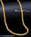 CHN393 -XLG - 36 Inches Gold Model Daily Wear Leaf Cutting 24k Gold Plated Chain