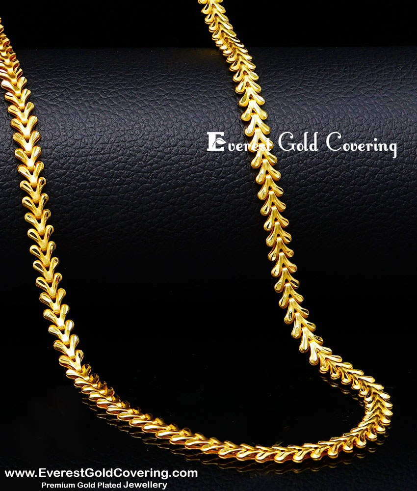 CHN398 - Trendy Leaf Design 2 Gram Gold Forming Chain Model