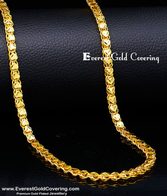 CHN401 - Trendy Heart Model Stylish Gold Chain Design for Female
