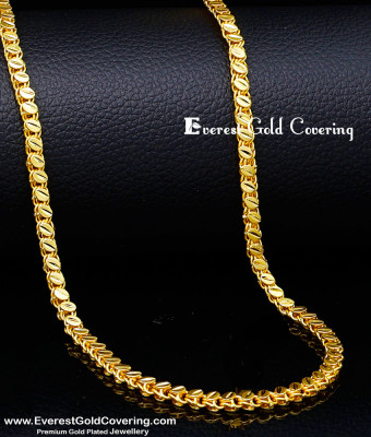 CHN402 - 2 Gram Gold Forming Oval Shape Gold Chain Design For Men