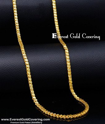 CHN402 - 2 Gram Gold Forming Oval Shape Gold Chain Design For Men