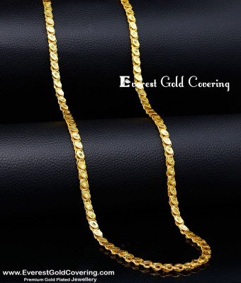 CHN403 - Real Gold Design Oval Shape 2 Gram Gold Chain Model