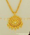 DCHN079 - New Arrival Gold Look White AD Stone Pendant with Chain Design Buy Online