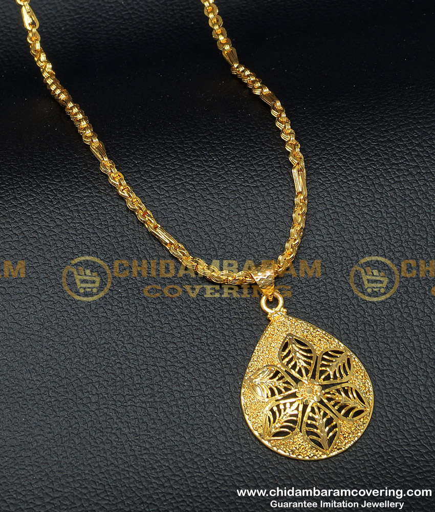 DCHN127 - One Gram Gold Dollar Chain Designs for Women Indian Fashion Jewellery Online 