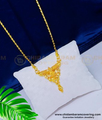 DCHN138 - 1 Gram Gold Daily Wear Guaranteed Traditional Dollar with Long Chain 