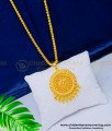DCHN139 - Real Gold Design Plain Round Dollar One Gram Gold Designer Pendant with Chain Buy Online