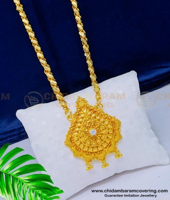 DCHN142 - Kerala Design Pendant One Gram Gold Bridal Wear Big Dollar Chain Online 