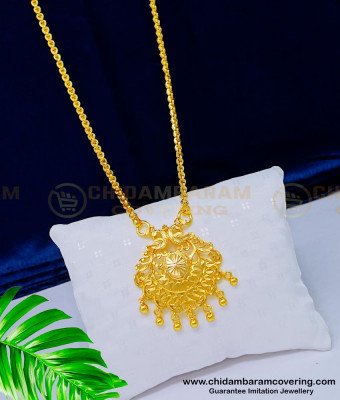 DCHN144 - New Model Gold Pattern Peacock Design Dollar Chain One Gram Gold Jewellery 