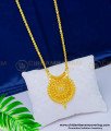 DCHN145 - Kerala Gold Locket Design White Stone Dollar Chain One Gram Gold Bridal Wear Jewellery