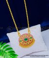 DCHN148 - New model One Gram Gold Plated Kemp Stone Designer Pendant Design with Long Chain 