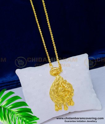 DCHN153 - Latest Gold Pattern Designer Dollar with Long Chain One Gram Gold Jewellery 