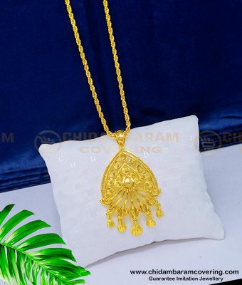 DCHN154 - Attractive Gold Design Pendant with Chain Original Gold Plated Jewellery Online