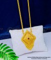 DCHN157 - Real Gold Design Ruby Stone Pendant One Gram Gold Bridal Wear Dollar Chain