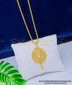 DCHN161 - American Diamond Full White Stone Dollar Chain Gold Design for Girls