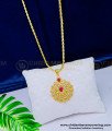 DCHN163 - New Model White and Ruby Stone Round Locket With Chain Online