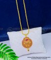 DCHN164 - Attractive Full Ruby Stone Round Shape Gold Covering Dollar Chain Online