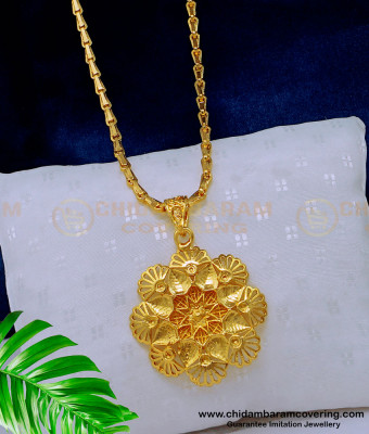 DCHN188 - Trendy Light Weight Flower Design Dollar with Chain for Ladies 