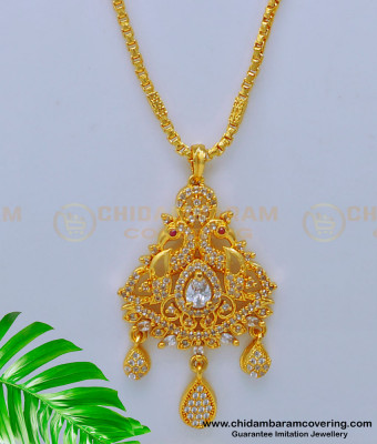 DCHN212 - 1 Gram Gold Jewellery Long Chain with Dollar Online Shopping