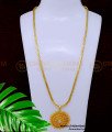 DCHN216 - Latest Round Pendant with Gold Plated Long Chain for Ladies