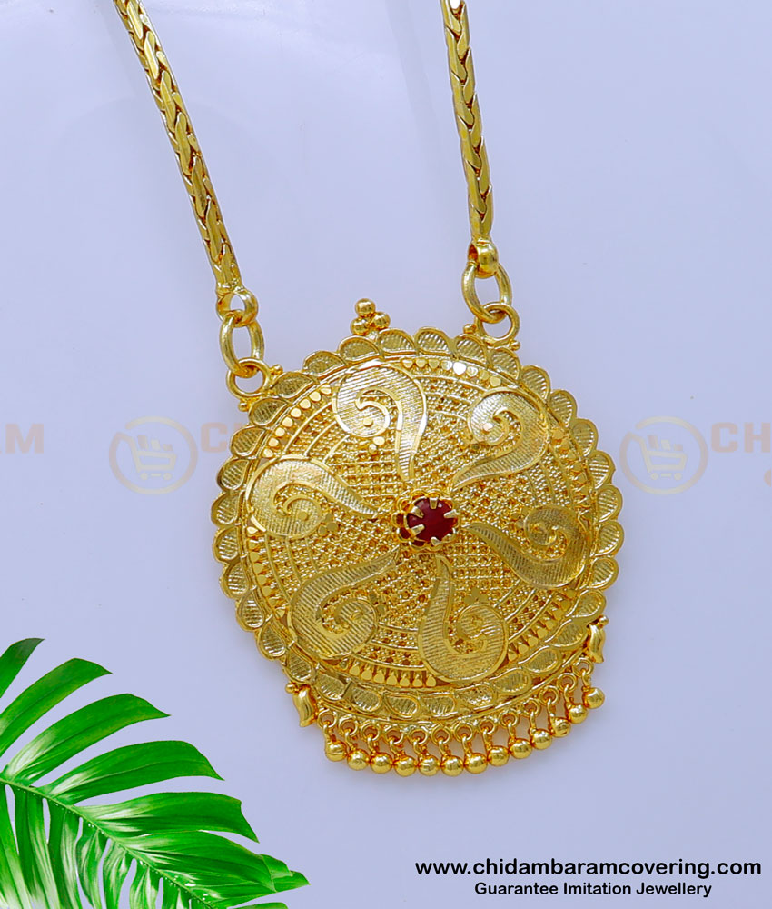 DCHN219 - Gold Pendant Design with Gold Plated Chain for Women