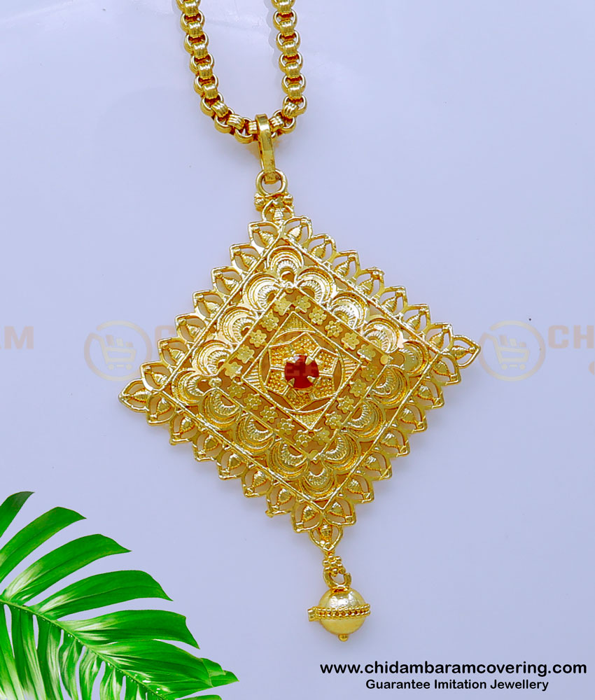 DCHN222 - Modern Gold Pendant Designs with Long Chain for Female
