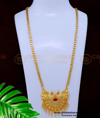 DCHN232 - South Indian Jewellery Peacock Design Big Dollar Chain Online