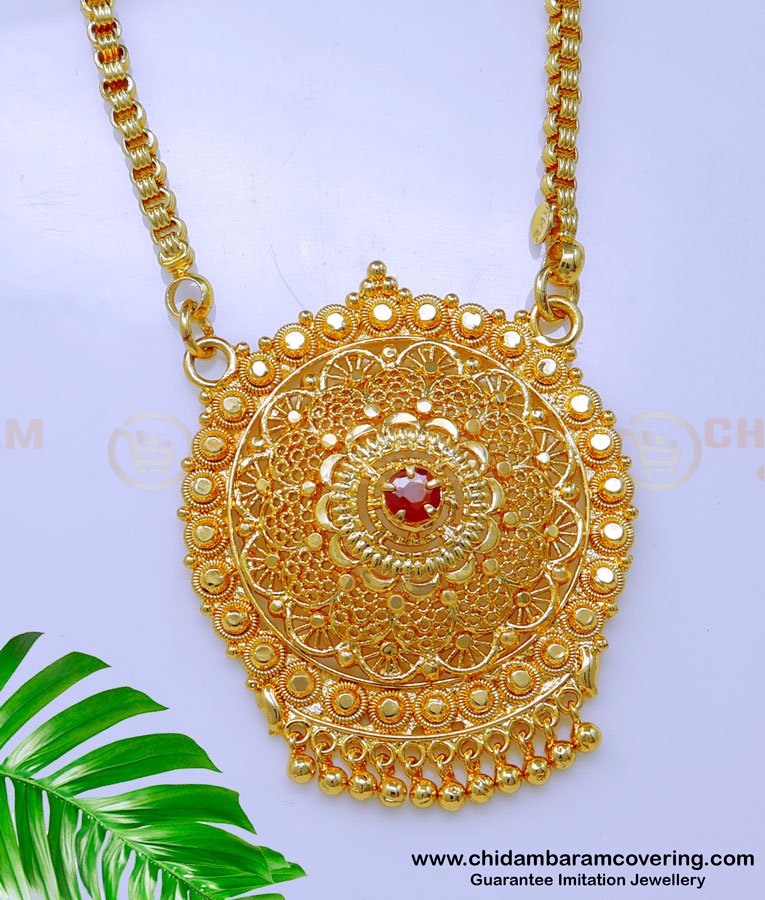 DCHN235 - Gold Plated Long Chain with Pendant Designs for Women