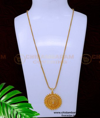 DCHN240 - Trendy Medium Size White Stone Dollar Chain for Ladies