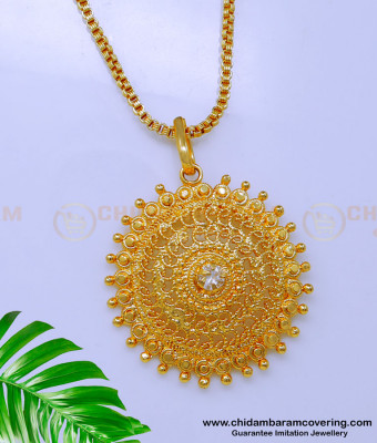 DCHN240 - Trendy Medium Size White Stone Dollar Chain for Ladies
