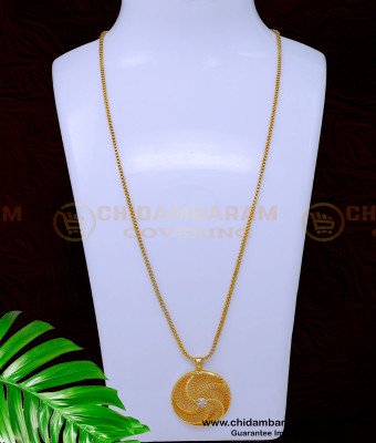 DCHN243 - Gold Design White Stone Round Daily Use Dollar Chain