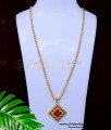 DCHN245 - Long Chain White Stone Gold Pendant Designs for Female