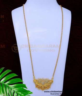 DCHN251 - Elegant Lotus Flower Gold Chain Locket New Designs