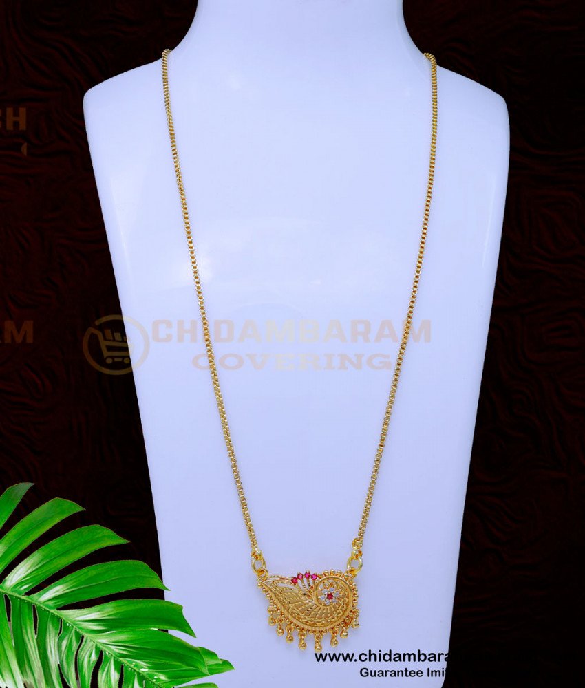 DCHN254 - Gold Plated Daily Use Small Sangu Pendant with Chain