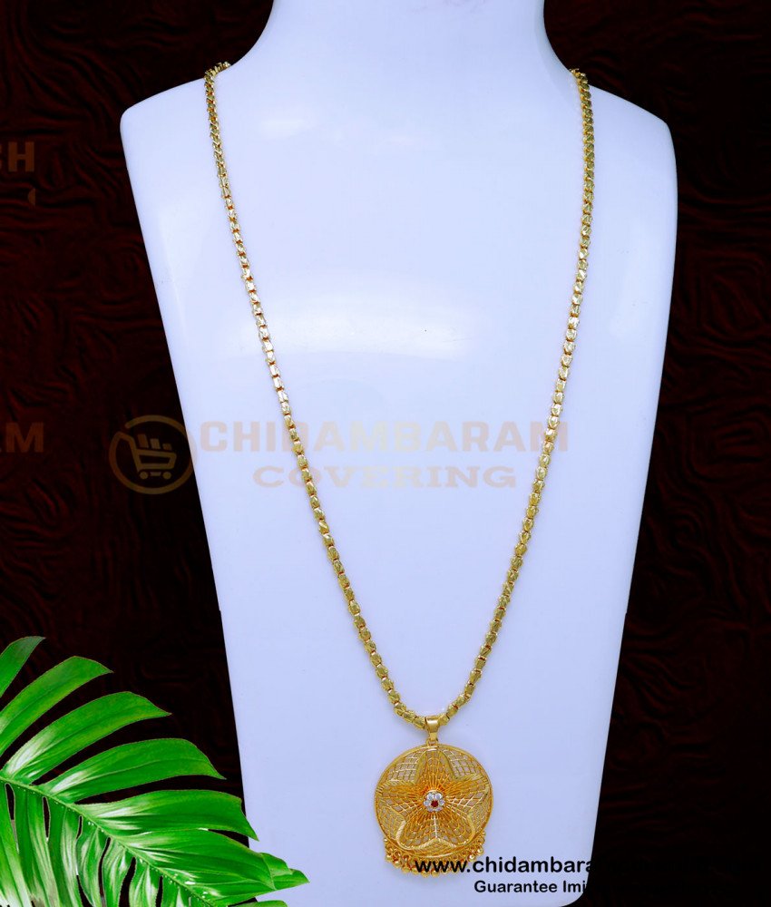 DCHN260 - Trendy Daily Use Long Gold Chain Designs with Pendant