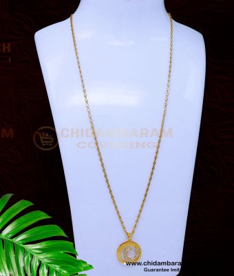 DCHN262 – Unique White Stone Locket Long Chain with Pendant