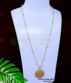 DCHN264 - Gold Plated Long Chain with Pendant Design Diamond Look