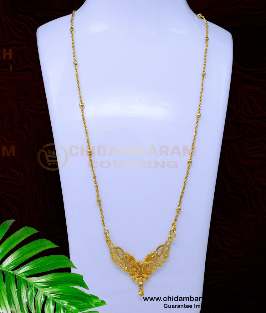 DCHN266 - New Gold Covering Daily Use Plain Pendant Chain Design